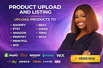 upload products on printify, printful, shopify, etsy for pod
