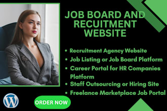 build a recruitment job portal, job board, listing staff website with wordpress