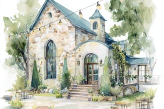 draw watercolor wedding venue