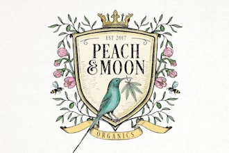 do expert retro badge and business hand drawn logo design