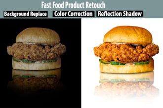 fast food photo editing and retouching service