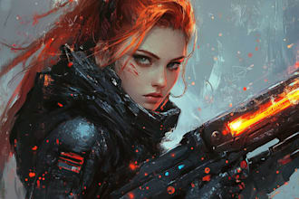sci fi character illustration or sci fi character art