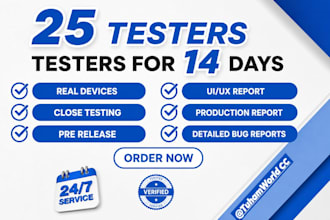 provide 25 real testers for google play closed testing
