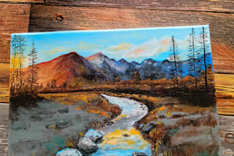 paint landscapes and visuals on canvas acrylic painting