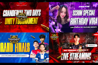 create a pro gaming thumbnails and youtube channel banners