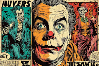 draw a retro vintage comic illustration