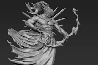 sculpt custom warrior figure,picture to 3d,archer statue,medieval soldier figure