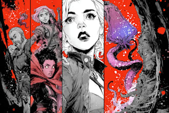 draw comic art for books, panels, and characters