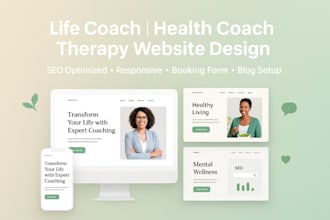 build life coaching website health coach mental therapy seo webiste design