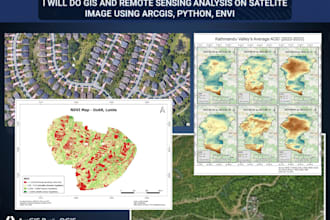 do gis and remote sensing analysis on satellite image using arcgis, python, envi