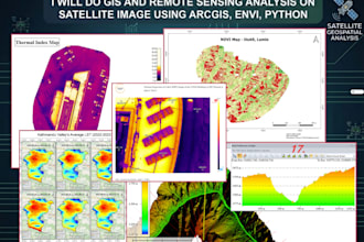 do gis and remote sensing analysis on satellite image using arcgis, python, envi