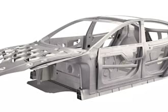 design 3dcar body frame, automotive chassis, vehicle structure, model dfm render