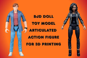 design articulated action figure 3d toy joints poseable 3d model for 3d printing