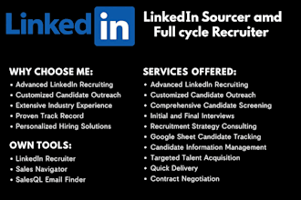 be your virtual technical recruiter and linkedin sourcer