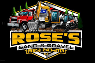 create high quality bulldozer and excavator logo