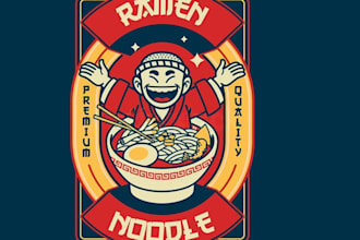 do modern manatee noodles mascot logo