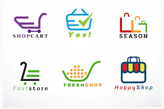 design custom shopping cart, ecommerce or online shop logo