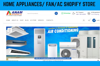 design fan shopify store air conditioner website home appliances hand fan store