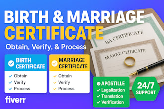 birth marriage  death certificate apostille certified translation certificate
