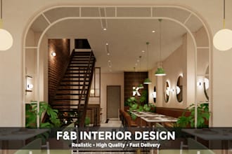 design and render realistic café or restaurant interiors