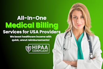 manage medical billing, rcm, ar follow up, credentialing and payment posting