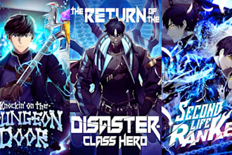 amine manga webtoon cover illustration drawing webtoon light novel comic shonen