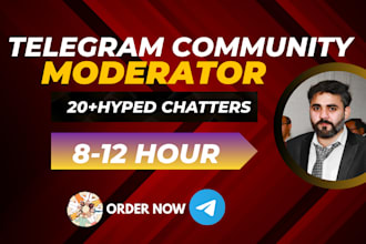 be telegram community manager or admin with 20 chatters