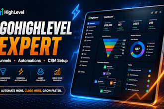 be your gohighlevel expert for CRM setup, funnels, and ghl workflow automation