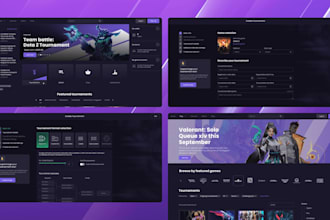 develop topnotch tournament website, esport website, gaming website, esports