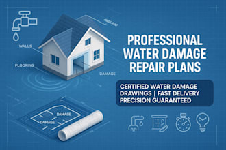 create professional water damage repair drawings and restoration plans