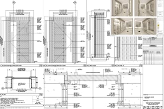 create detailed millwork cabinetry shop drawings for kitchen and wardrobe