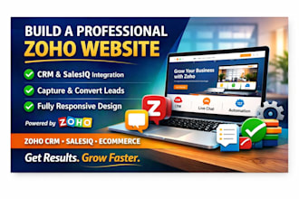 design a professional zoho website with CRM and salesiq integration