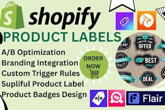 setup shopify product label badge ta deco sami lably flair lavar fordeer labeler