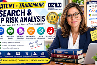 do patent search, trademark search and IP risk analysis