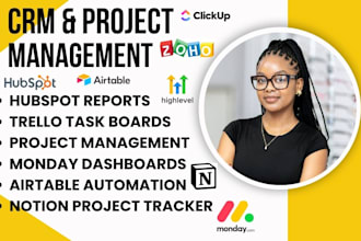 monday project dashboards zoho CRM pipelines asana reporting sheets gohighlevel