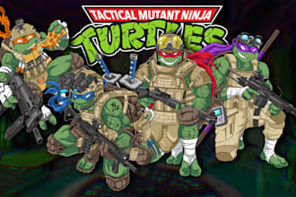 create tactical crossover cartoon art