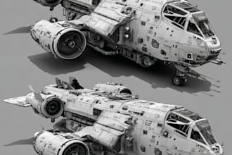 model hard surface scifi vehicles, spaceships