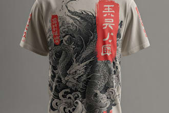 make a japanese t shirt illustration