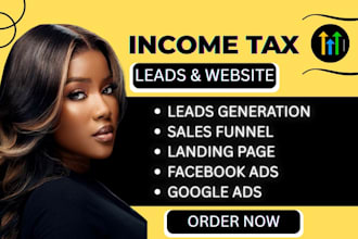 income tax leads income tax website income tax landing page income tax