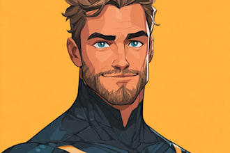 design your realistic superhero cartoonportrait