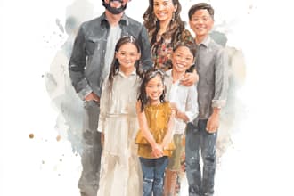 custom watercolor family portrait from photo