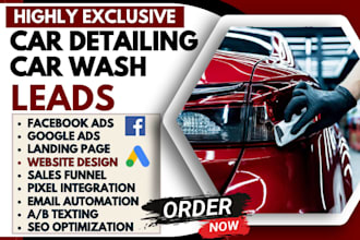 generate car detailing leads car wash leads auto detailing website sales funnel