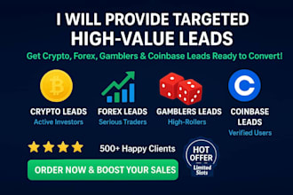 provide targeted crypto forex gamblers and coinbase leads