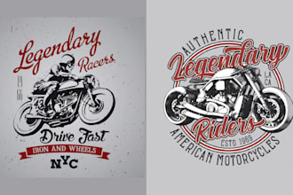 do vintage skull motorcycle racers design for t shirt print logo