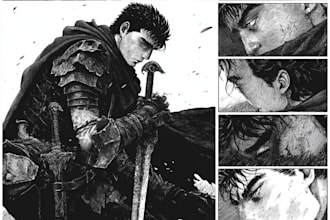 do manga page custom dark berserk style art