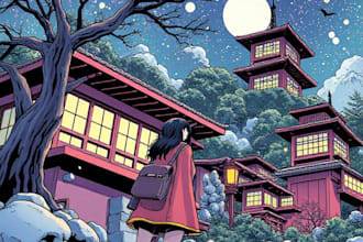 a comic illustrations for your anime and manga book pages