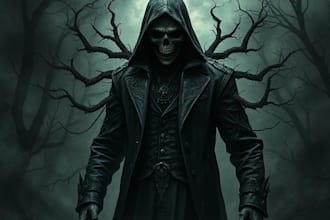 draw a custom dark surrealism for apparel
