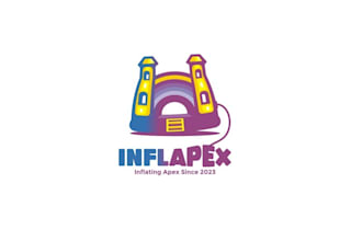 design unique inflatables rental company logo