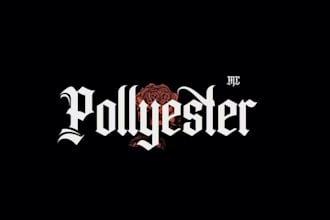 design old english calligraphy and typography logo