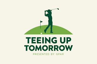 design amazing golf player teeing logo for your brand